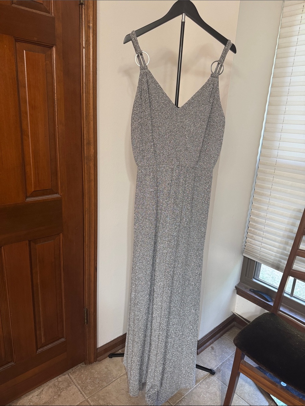Calvin Klein Collection Shimmering Silver Maxi Dress